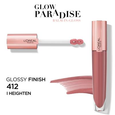 L&#039;Oréal Paris Glow Paradise Balm In Gloss Sjajilo za usne za žene 7 ml Nijansa 412 I Heighten
