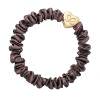 By Eloise London Skinny Silk Scrunchie Gold Heart Gumice za kosu za žene 1 kom Nijansa Mocha