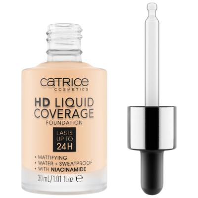 Catrice HD Liquid Coverage 24H Puder za žene 30 ml Nijansa 002 Porcelain Beige