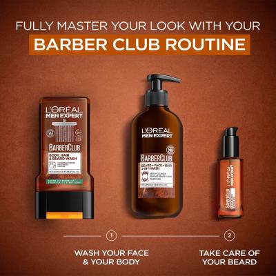 L&#039;Oréal Paris Men Expert Barber Club Beard, Face &amp; Hair Wash Šampon za bradu za muškarce 200 ml