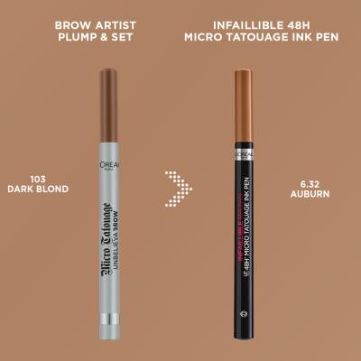 L&#039;Oréal Paris Infaillible Brows 48H Micro Tatouage Ink Pen Olovka za obrve za žene 1 g Nijansa 6.32 Auburn