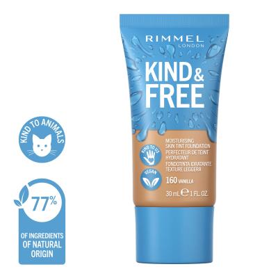 Rimmel London Kind &amp; Free Skin Tint Foundation Puder za žene 30 ml Nijansa 160 Vanilla