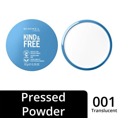 Rimmel London Kind &amp; Free Healthy Look Pressed Powder Puder u prahu za žene 10 g Nijansa 01 Translucent