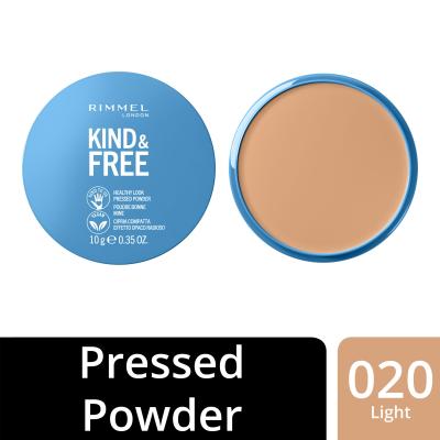 Rimmel London Kind &amp; Free Healthy Look Pressed Powder Puder u prahu za žene 10 g Nijansa 020 Light