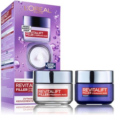 L&#039;Oréal Paris Revitalift Filler HA Duo Set Poklon set dnevna krema za lice Revitalift Filler HA 50 ml + noćna krema za lice Revitalift Filler HA 50 ml
