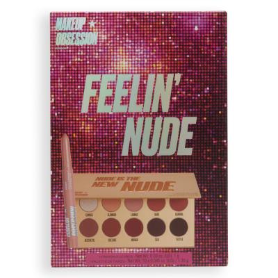 Makeup Obsession Feelin´ Nude Poklon set paleta sjenila za oči Nude Is The New Nude 13 g + olovka za usne Matchmaker Lip Crayon 1 g Moon