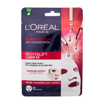 L&#039;Oréal Paris Revitalift Laser X3 Triple Action Tissue Mask Maska za lice za žene 28 g