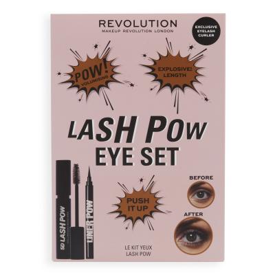 Makeup Revolution London Lash Pow Eye Set Poklon set maskara 5D Lash Pow Mascara 12,2 ml + eyeliner Liner Pow 0,5 ml Black + uvijači za trepavice