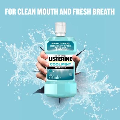 Listerine Cool Mint Mild Taste Mouthwash Vodice za ispiranje usta 250 ml