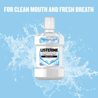 Listerine Advanced White Mild Taste Mouthwash Vodice za ispiranje usta 1000 ml
