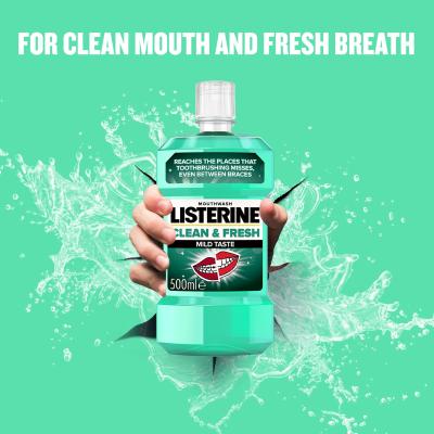 Listerine Clean &amp; Fresh Mild Taste Mouthwash Vodice za ispiranje usta 500 ml