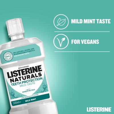 Listerine Naturals Teeth Protection Mild Taste Mouthwash Vodice za ispiranje usta 500 ml