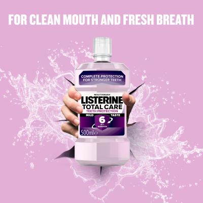 Listerine Total Care Teeth Protection Mild Taste Mouthwash 6 in 1 Vodice za ispiranje usta 500 ml