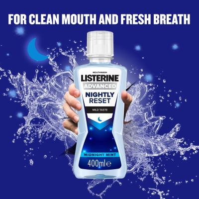 Listerine Advanced Nightly Reset Mild Taste Mouthwash Vodice za ispiranje usta 400 ml