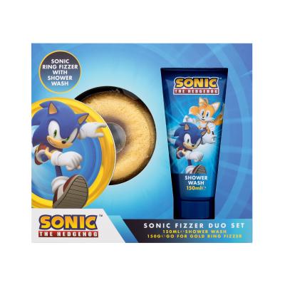 Sonic The Hedgehog Bath Fizzer Duo Set Poklon set bombica za kupanje 150 g + gel za tuširanje Sonic&#039;s Speedy 150 ml