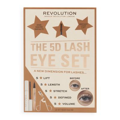 Makeup Revolution London 5D Lash Eye Set Poklon set maskara 5D Lash 14 ml + eyeliner Renaissance Flick 0,8 g Black + uvijač za trepavice