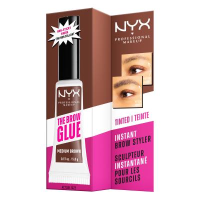 NYX Professional Makeup The Brow Glue Instant Brow Styler Gel za obrve i pomada za žene 5 g Nijansa 03 Medium Brown