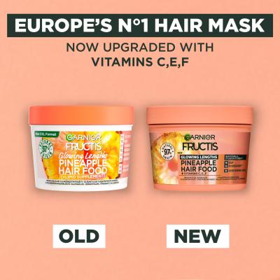 Garnier Fructis Hair Food Pineapple Glowing Lengths Mask Maska za kosu za žene 400 ml