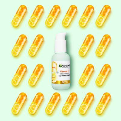 Garnier Skin Naturals Vitamin C Brightening Serum Cream SPF25 Serum za lice za žene 50 ml