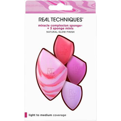 Real Techniques Miracle Complexion Sponge Poklon set Miracle Complexion Sponge aplikator za puder 1 kom + Miracle Complexion Sponge mini aplikator za puder 3 kom