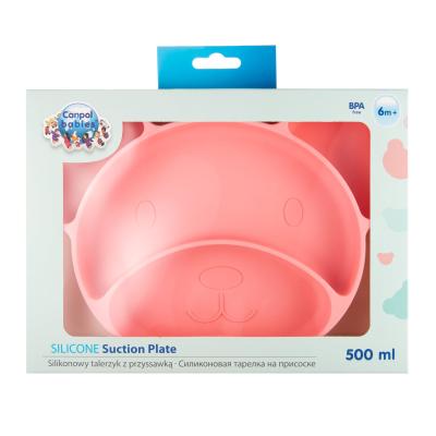 Canpol babies Silicone Suction Plate Pink Zdjelica za djecu 500 ml