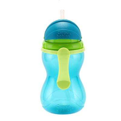 Canpol babies Active Cup Sport Cup With Flip-Top Straw Blue Čašica za djecu 370 ml