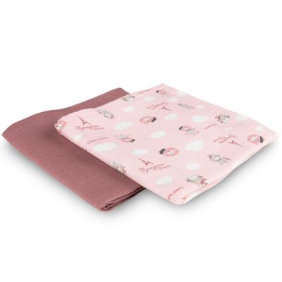 Canpol babies Bonjour Paris Muslin Squares Diapers Pink Tetra pelena za djecu 2 kom