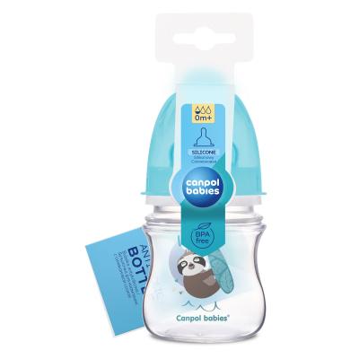 Canpol babies Exotic Animals Easy Start Anti-Colic Bottle Blue 0m+ Bočica za bebe za djecu 120 ml