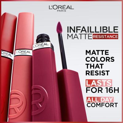 L&#039;Oréal Paris Infaillible Matte Resistance Lipstick Ruž za usne za žene 5 ml Nijansa 500 Wine Not?