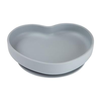 Canpol babies Silicone Suction Plate Heart Grey Zdjelica za djecu 300 ml