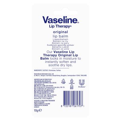 Vaseline Lip Therapy Original Lip Balm Tube Balzam za usne za žene 10 g