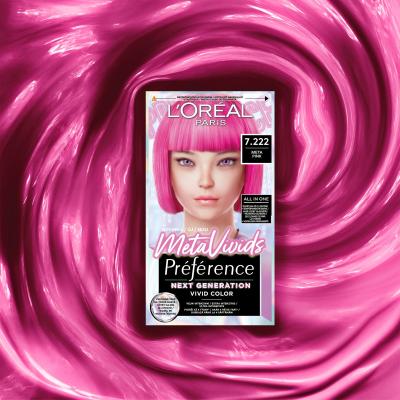 L&#039;Oréal Paris Préférence Meta Vivids Boja za kosu za žene 75 ml Nijansa 7.222 Meta Pink