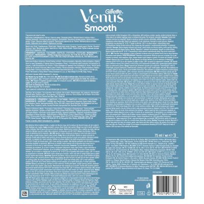 Gillette Venus Poklon set brijač Venus Smooth 1 kom + rezervna glava 1 kom + gel za brijanje Satin Care Sensitive Aloe Vera 75 ml