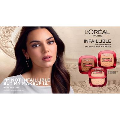 L&#039;Oréal Paris Infaillible 24H Fresh Wear Foundation In A Powder Puder za žene 9 g Nijansa 200 Golden Sand