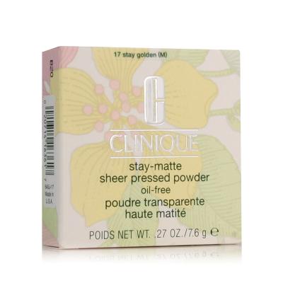 Clinique Stay-Matte Sheer Pressed Powder Puder u prahu za žene 7,6 g Nijansa 17 Stay Golden