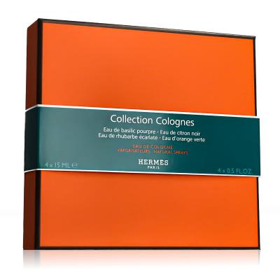Hermes Colognes Collection Poklon set kolonjska voda Eau de Basilic Pourpre 15 ml + kolonjska voda Eau de Citron Noir 15 ml + kolonjska voda Eau de Rhubarbe Écarlate 15 ml + kolonjska voda Eau D'Orange Verte 15 ml