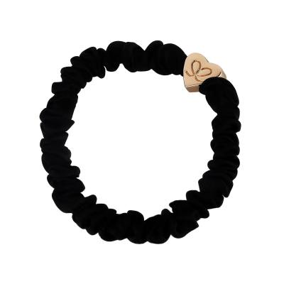 By Eloise London Skinny Silk Scrunchie Gold Heart Gumice za kosu za žene 1 kom Nijansa Black