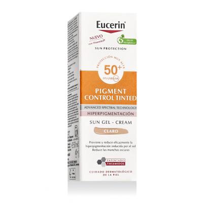 Eucerin Sun Protection Pigment Control Tinted Gel-Cream SPF50+ Proizvod za zaštitu lica od sunca za žene 50 ml Nijansa Light