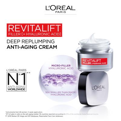 L&#039;Oréal Paris Revitalift Filler HA Dnevna krema za lice za žene 50 ml