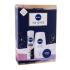 Nivea Skin Sensation Poklon set gel za tuširanje Creme Sensitive 250 ml + antiperspirant Black & White Invisible Clear 150 ml + univerzalna krema Creme 30 ml