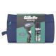 Gillette Mach3 Poklon set aparat za brijanje 1 kom + rezervna glava 1 kom + gel za brijanje Series Soothing With Aloe Vera Sensitive Shave Gel 200 ml + kozmetička torbica