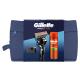 Gillette ProGlide Poklon set aparat za brijanje ProGlide 1 kom + gel za brijanje Fusion Shave Gel Sensitive 200 ml + držač za brijač + kozmetička torbica
