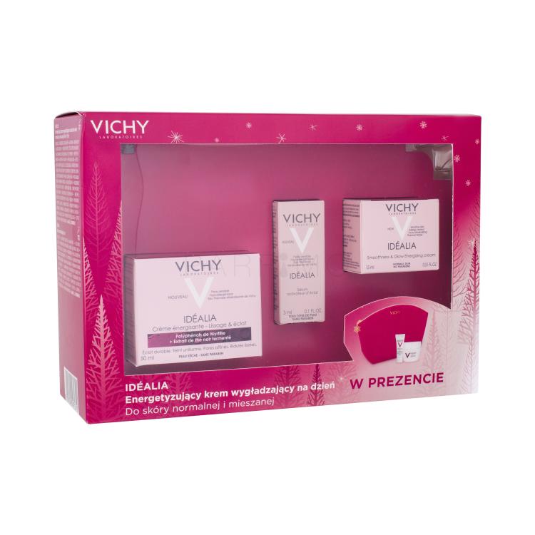 Vichy Idéalia Energizing Poklon set dnevna njega kože 50 ml + dnevna njega kože 15 ml + serum za kožu 3 ml + kozmetička torbica 1 ks