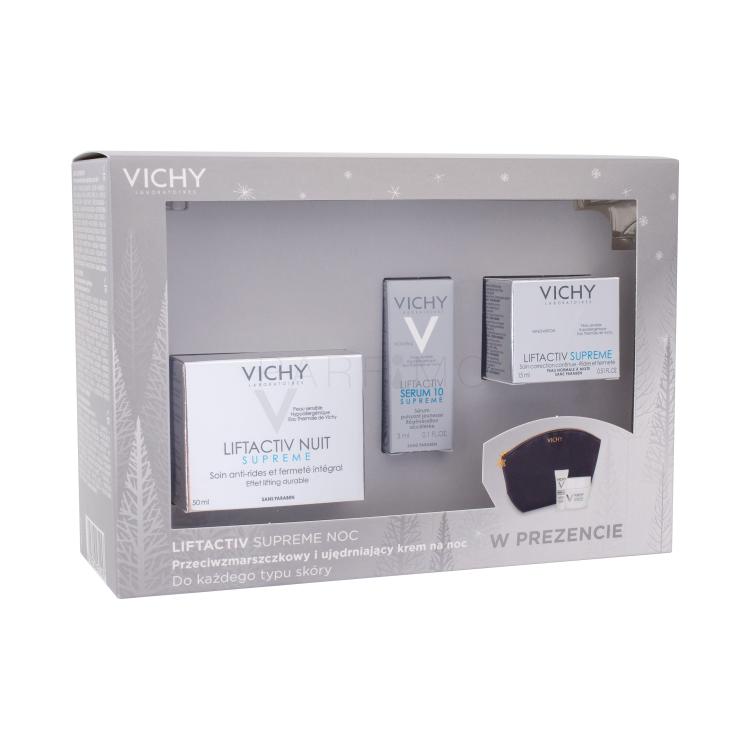 Vichy Liftactiv Supreme Poklon set noćna njega kože 50 ml + dnevna njega kože 15 ml + serum za kožu 3 ml + kozmetička torbica 1 ks