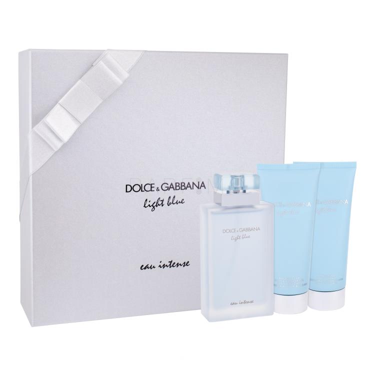 Dolce&amp;Gabbana Light Blue Eau Intense Poklon set parfemska voda 100 ml + krema za tijelo 100 ml + gel za tuširanje 100 ml