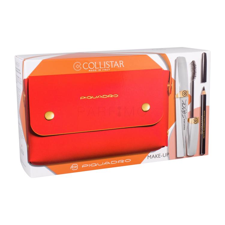 Collistar Shock Poklon set maskara 8 ml + olovka za oči 2 g Black + ručna torbica