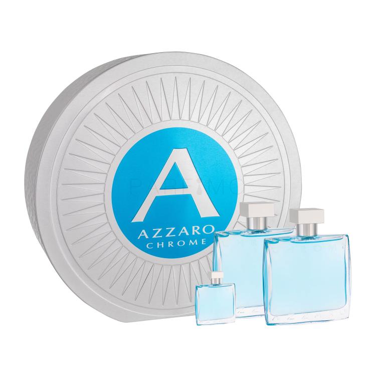 Azzaro Chrome Poklon set toaletna voda 100 ml + voda po holení 100 ml + toaletní voda 7 ml