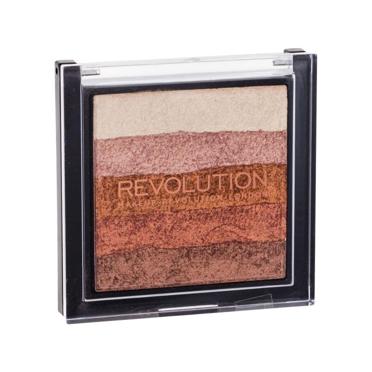 Makeup Revolution London Shimmer Brick Rumenilo za žene 7 g Nijansa Bronze Kiss