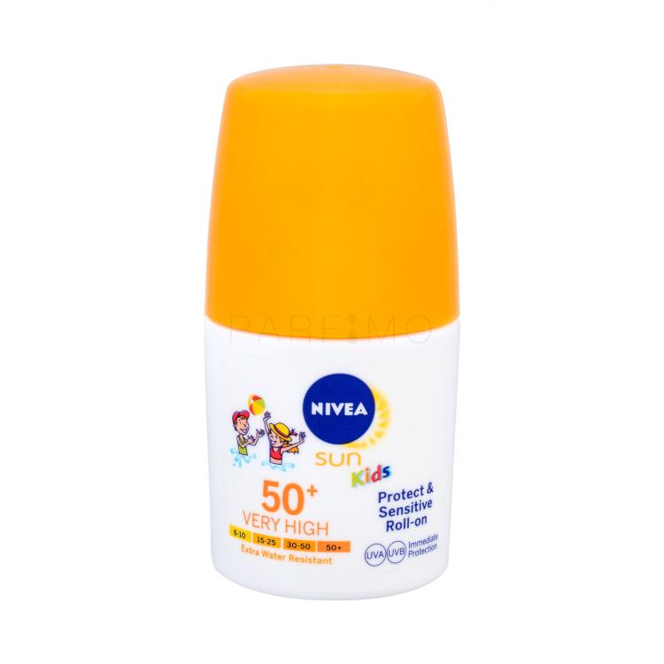 Nivea Sun Kids Protect &amp; Sensitive Roll-on SPF50+ Proizvod za zaštitu od sunca za tijelo za djecu 50 ml