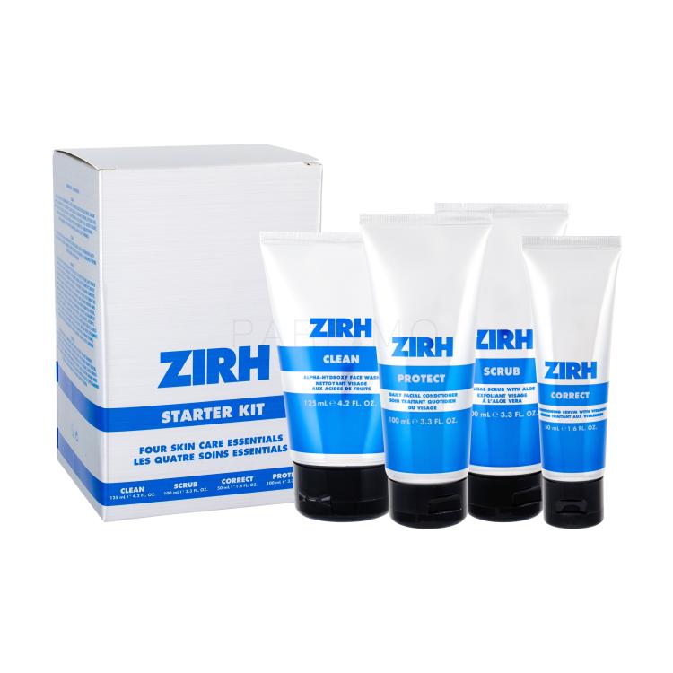 ZIRH Clean Alpha-Hydroxy Face Wash Poklon set sredstvo za čišćenje kože Clean 125 ml + serum Correct 50 ml + njegovalni balzam Protect 100 ml + piling Scrub 100 ml